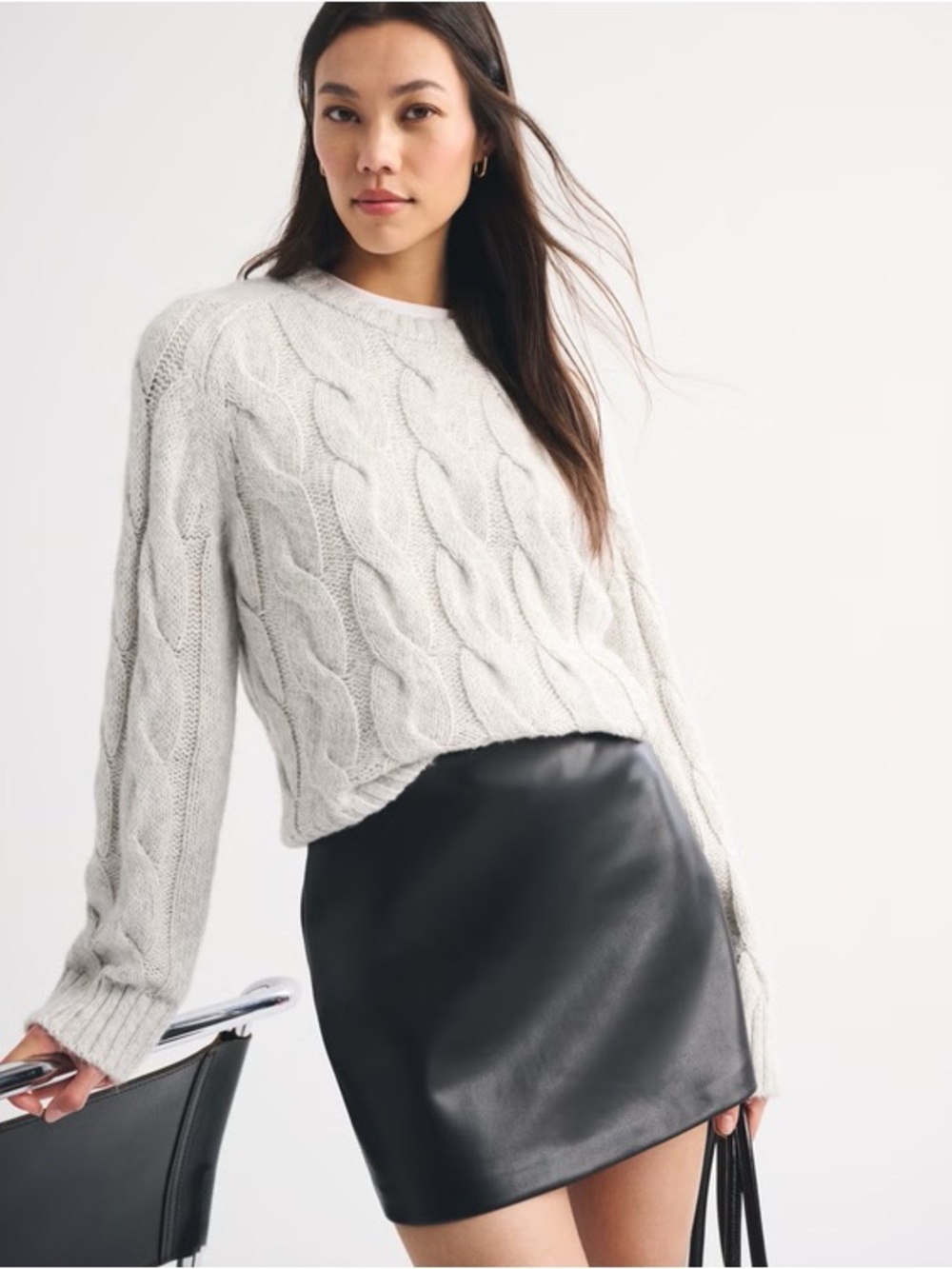 ✨NWT✨Abercrombie & Fitch Scarlett Black Vegan Leather Mini Skort (Skirt)